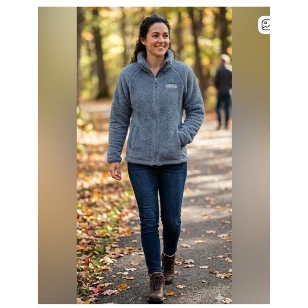 Columbia Women's Fire Side II Sherpa‎ Full Zip Fleece Jacket light Blue L